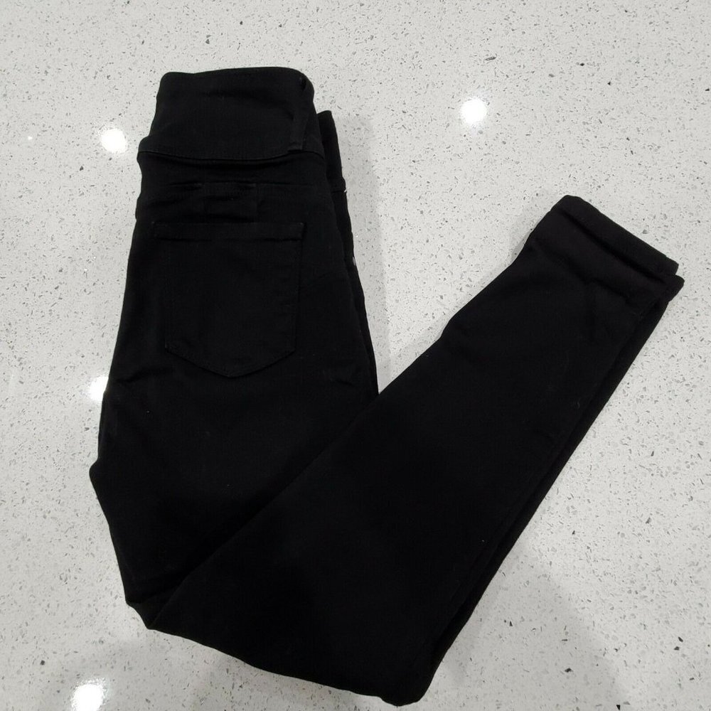 Blue Savy Womens Slim Flat Black Denim Jeans Size 7/28
